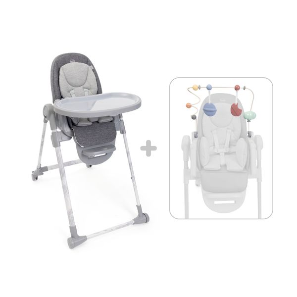 Seggiolone polly armonia carrara + centro attività polly armonia rainbow - 