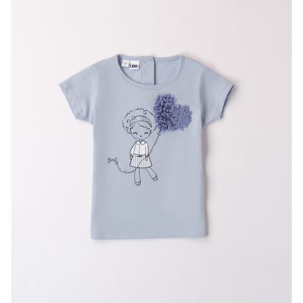 Tee shirt azzurra bimba e cuore - IDO