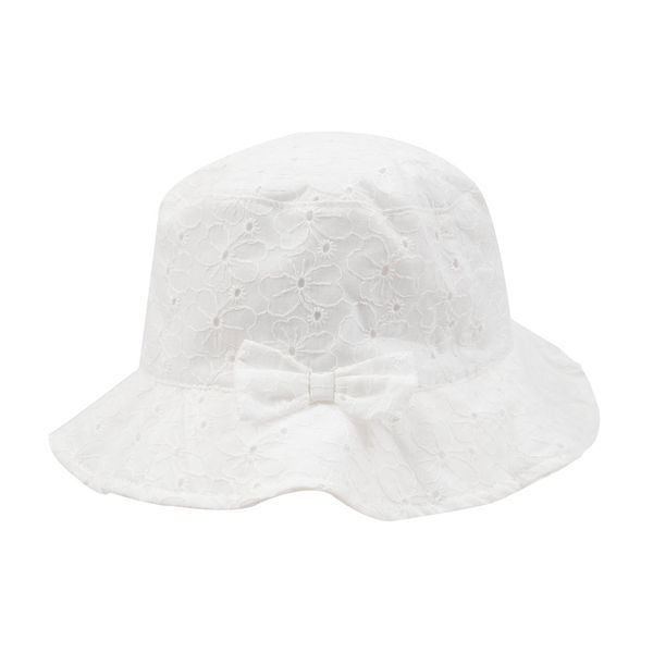 Berretto casual bimba sangallo bianco floreale - Mawi