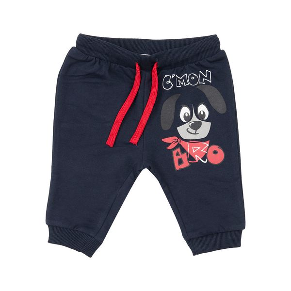 Pantaloni in felpa blu bimbo stampa dog - Mawi