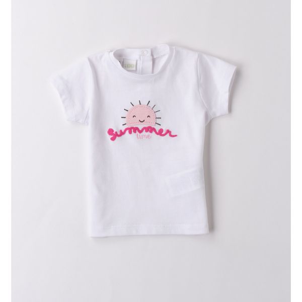 Tee shirt bianca ricamo summer - IDO