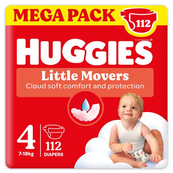 Pannolini little movers megapack tg.4 - 112 pezzi - huggies - Huggies