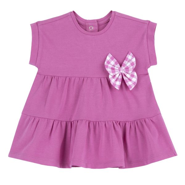 Vestito a maniche corte rosa, in cotone - Chicco