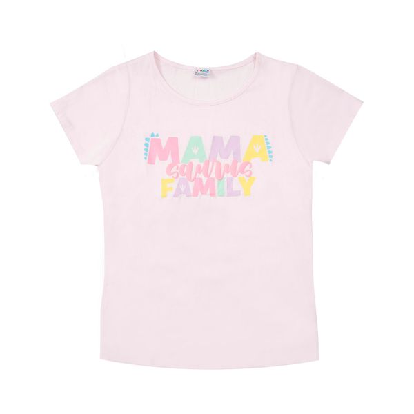 T-shirt jersey bimba rosa stampata - Mawi