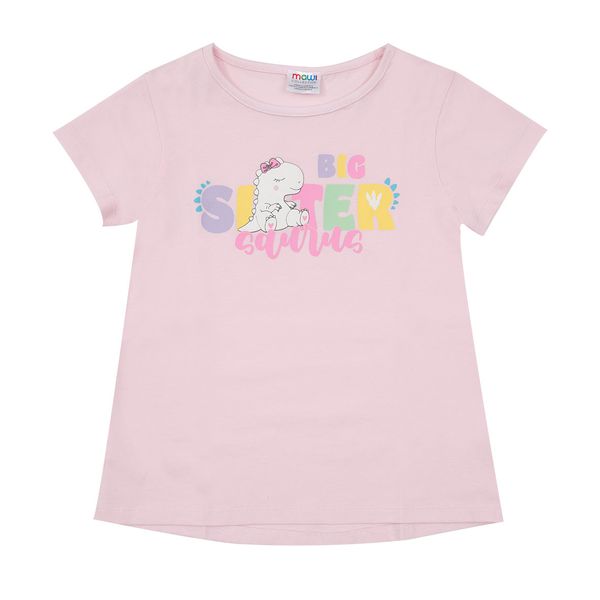 T-shirt jersey rosa bimba "big sister" - Mawi