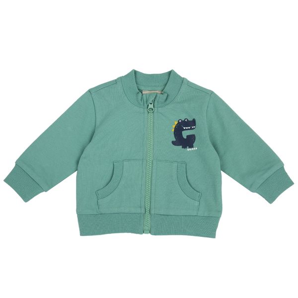 Felpa con zip, in cotone, non felpata, adatta alla primavera e all'autunno - Chicco