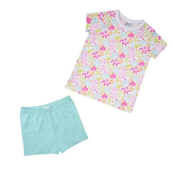 Pigiama maglietta e pantaloncino bimba multicolor floreale - Mawi
