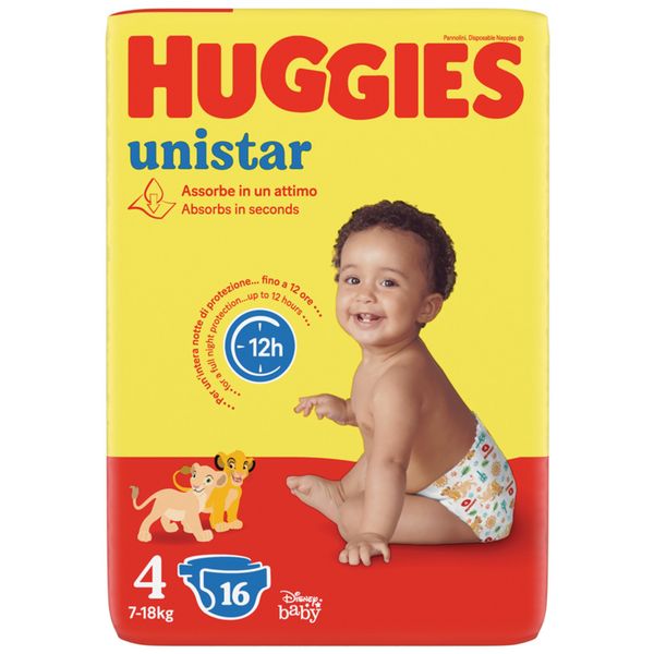 Unistar pannolini maxi taglia 4 (7-18 kg) 16 pz - huggies - Huggies