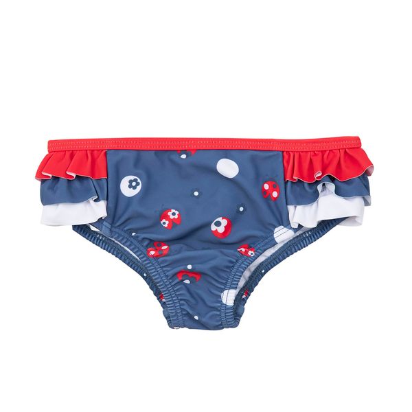 Costume slip bimba blue stampato con frill - Mawi