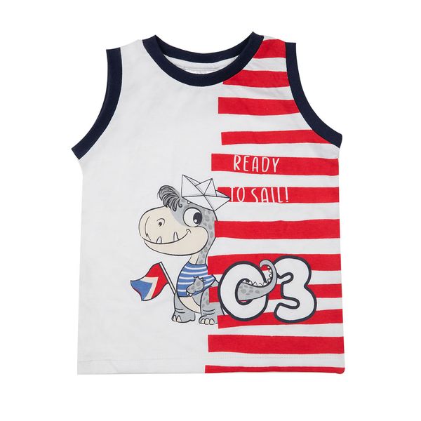 Canotta jersey bianca stampata - Mawi