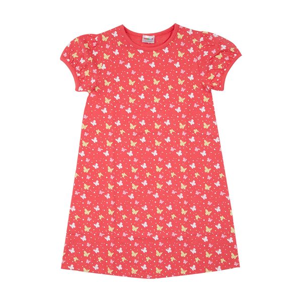 Abito bimba corallo stampa farfalle - Mawi