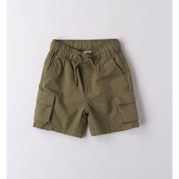 Short popeline verde con tasconi - IDO