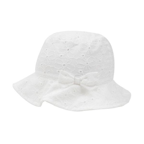 Berretto casual bimba sangallo bianco floreale - Mawi