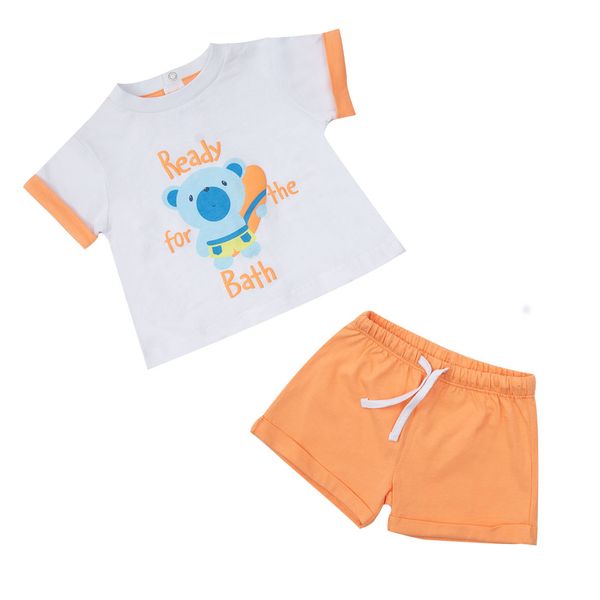 Set due pezzi jersey bimbo arancione - Mawi