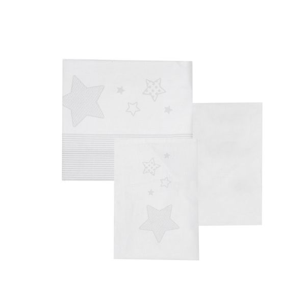 Set 3 pezzi culla/carrozzina stellina grigio - Mawi