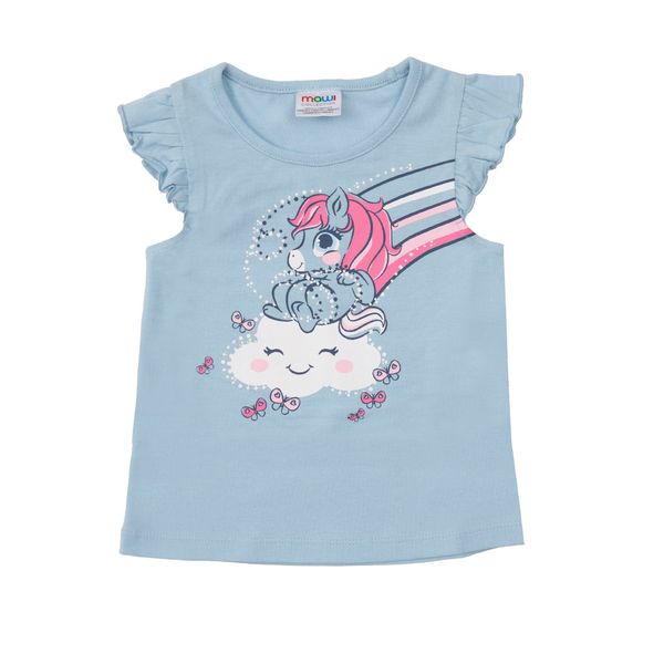 Canotta bimba azzurra stampa unicorno - Mawi