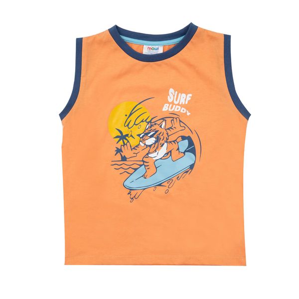 Canotta jersey bimbo arancione stampata - Mawi
