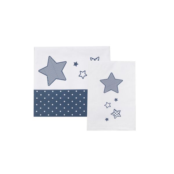 Set 2 pezzi culla/carrozzina stelle blu - Mawi