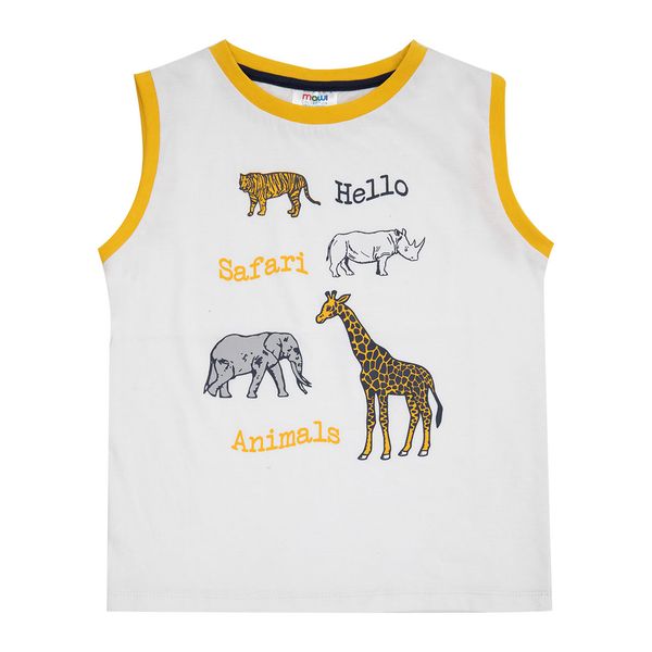 Canotta jersey bimbo bianca stampata - Mawi