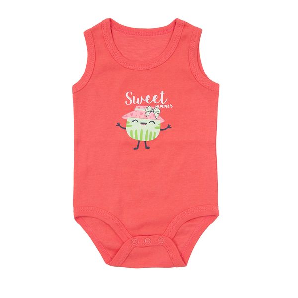 Body a canotta bimba corallo stampato - Mawi