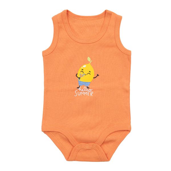 Body a canotta bimbo arancio stampato - Mawi