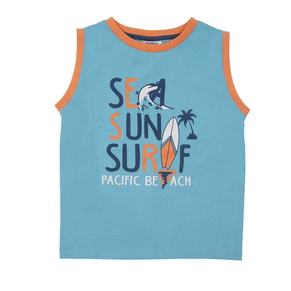 Canotta jersey bimbo azzurra stampata - Mawi