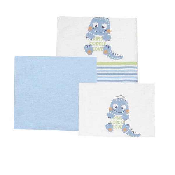 Set 3 pezzi culla/carrozzina draghetto azzurro - Mawi