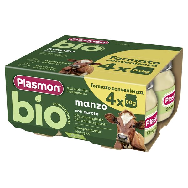 Omogeneizzato bio - manzo 4x80g - plasmon - Plasmon