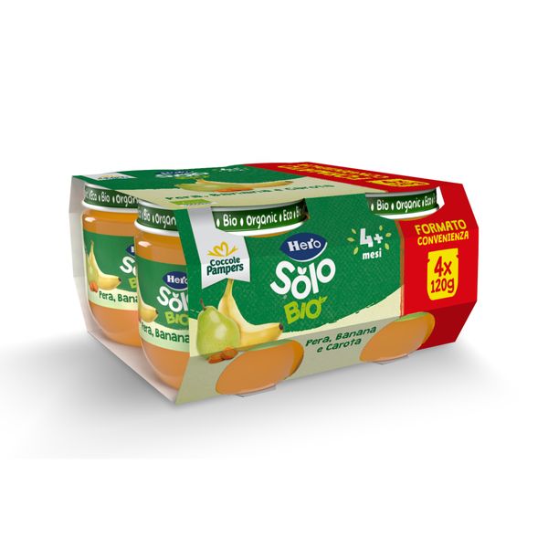 Omogeneizzato solo  pera banana carota 4x120g - hero - Hero
