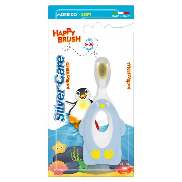 Spazzolino happy brush pinguino 6-36m - SILVERCARE
