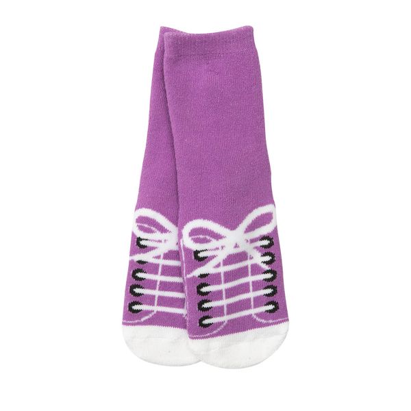 Calze antiscivolo bimba viola "sneaker" - Mawi