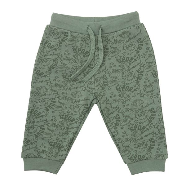 Pantalone felpato bimbo verde stampato - Mawi
