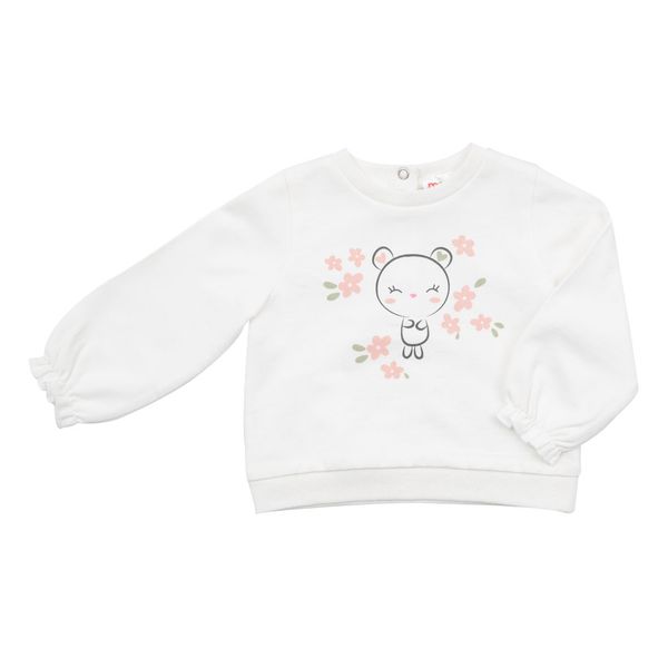 Felpa bimba bianca stampata - Mawi