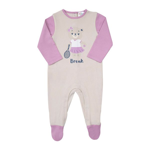 Tutina interlock bimba bicolor beige/lilla - Mawi