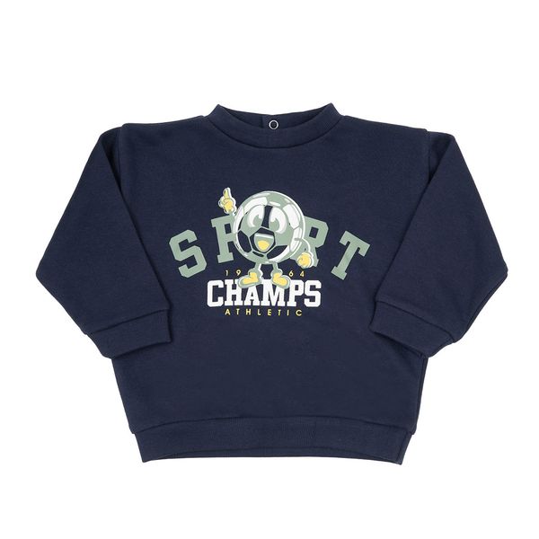 Maglia manica lunga bimbo blu stampata - Mawi