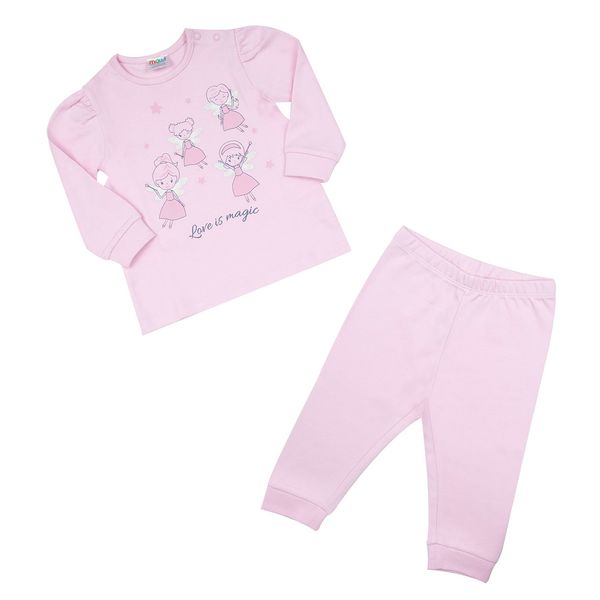 Pigiama due pezzi bimba rosa "fatine" - Mawi