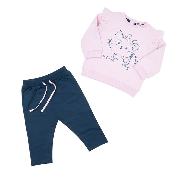 Set due pezzi maglia + pantalone bimba rosa/blu - Mawi