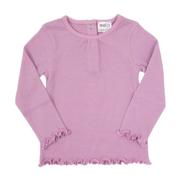 T-shirt manica lunga da bambina lilla costina - Mawi
