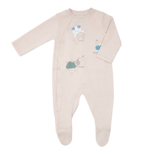 Tutina interlock bimbo beige animali - Mawi