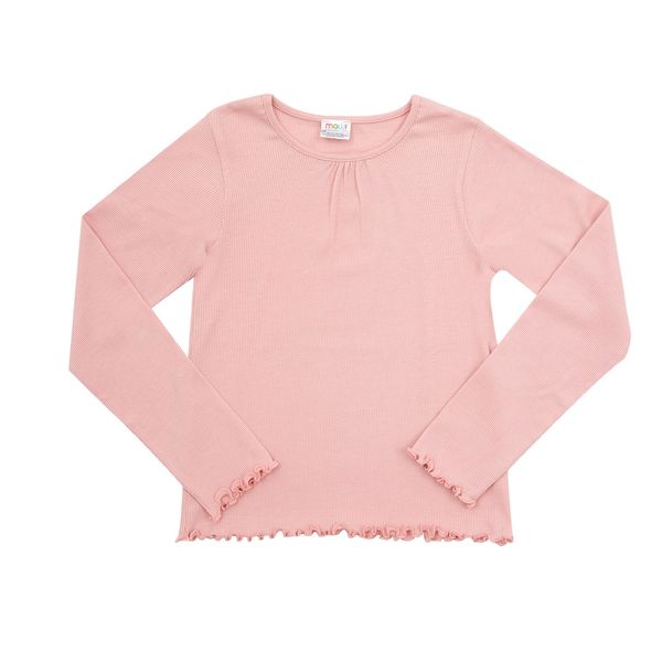 T-shirt basic manica lunga bimba rosa costina - Mawi