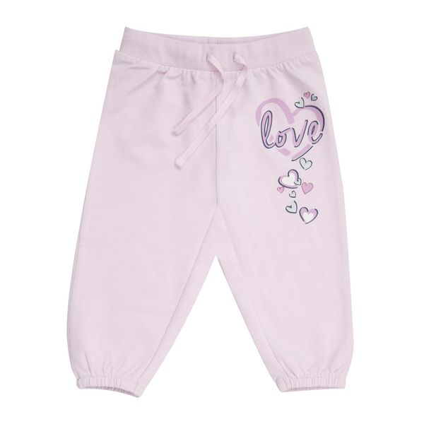 Pantalone french terry bimba rosa con stampa - Mawi