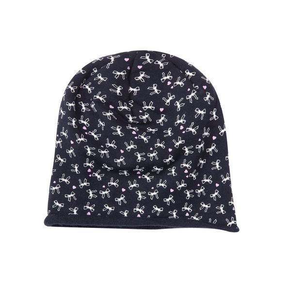 Cappello felpato bimba blu stampato - Mawi