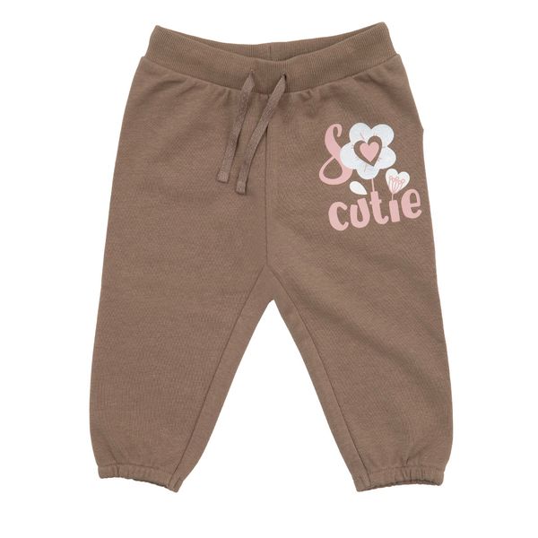 Pantalone felpato bimba marrone stampato - Mawi