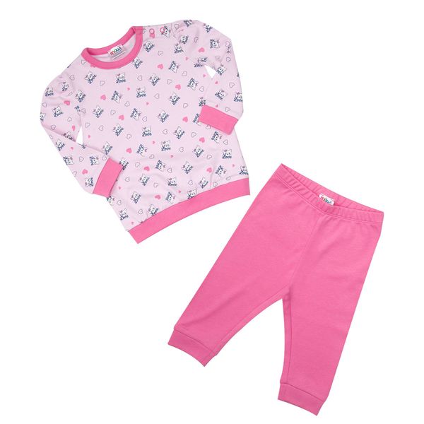 Pigiama due pezzi bimba rosa "gattini" - Mawi