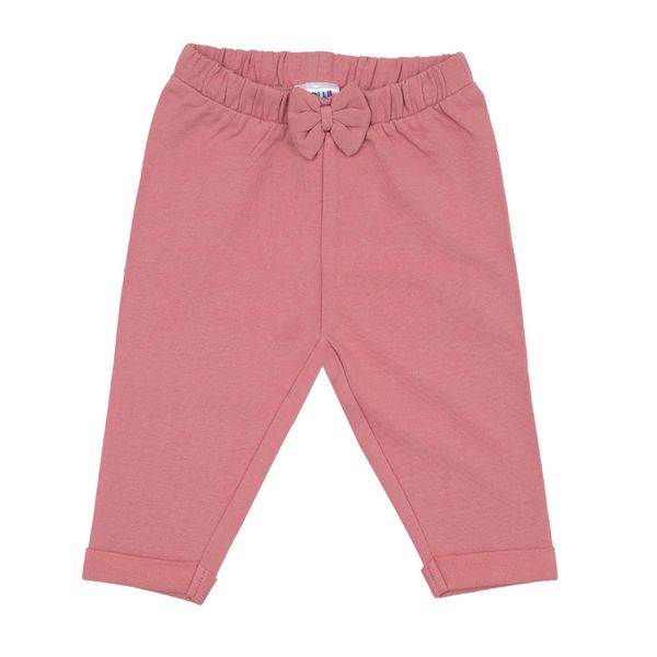 Pantalone felpato bimba rosa fiocco - Mawi