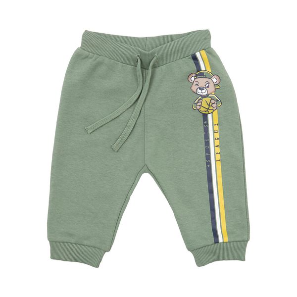 Pantalone french terry bimbo verde stampato - Mawi