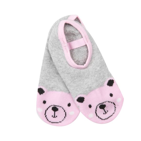 Calze antiscivolo modello balleria grigie/rosa - Mawi