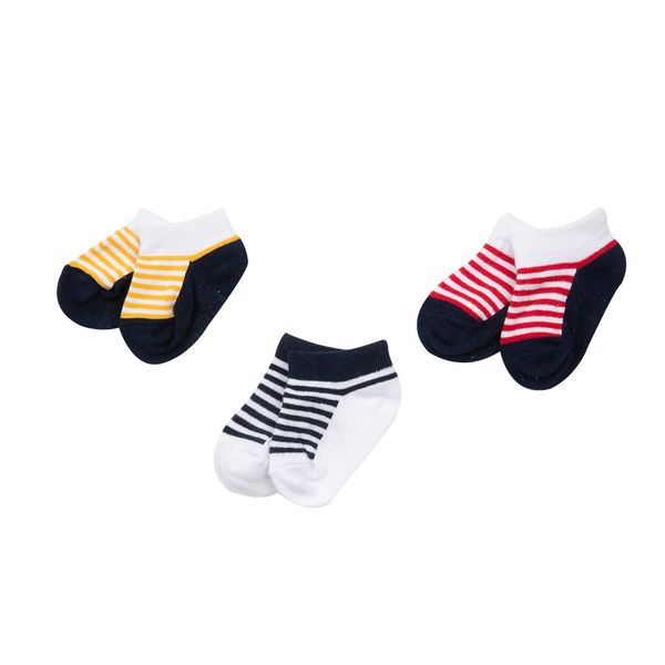 Confezione 3 paia calzini corti in cotone a righe antiodore - mawi - Mawi
