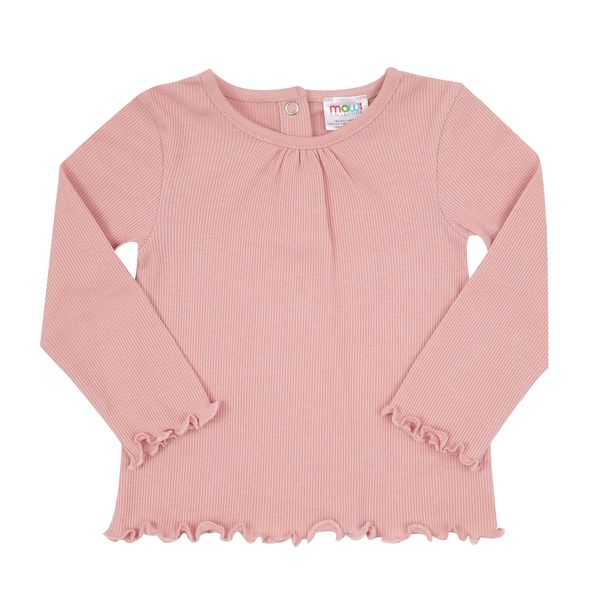 T-shirt manica lunga da bambina rosa costina - Mawi