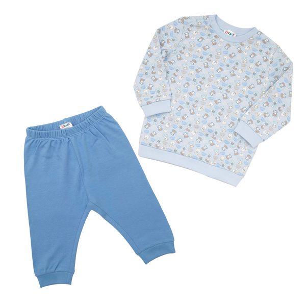Pigiama due pezzi bimbo azzurro/blu "orsetti" - Mawi